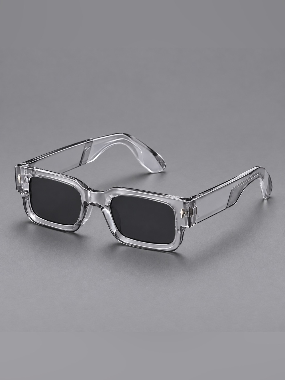 New Y2K-Style Clear Chunky Rectangle Sunglasses -Unisex